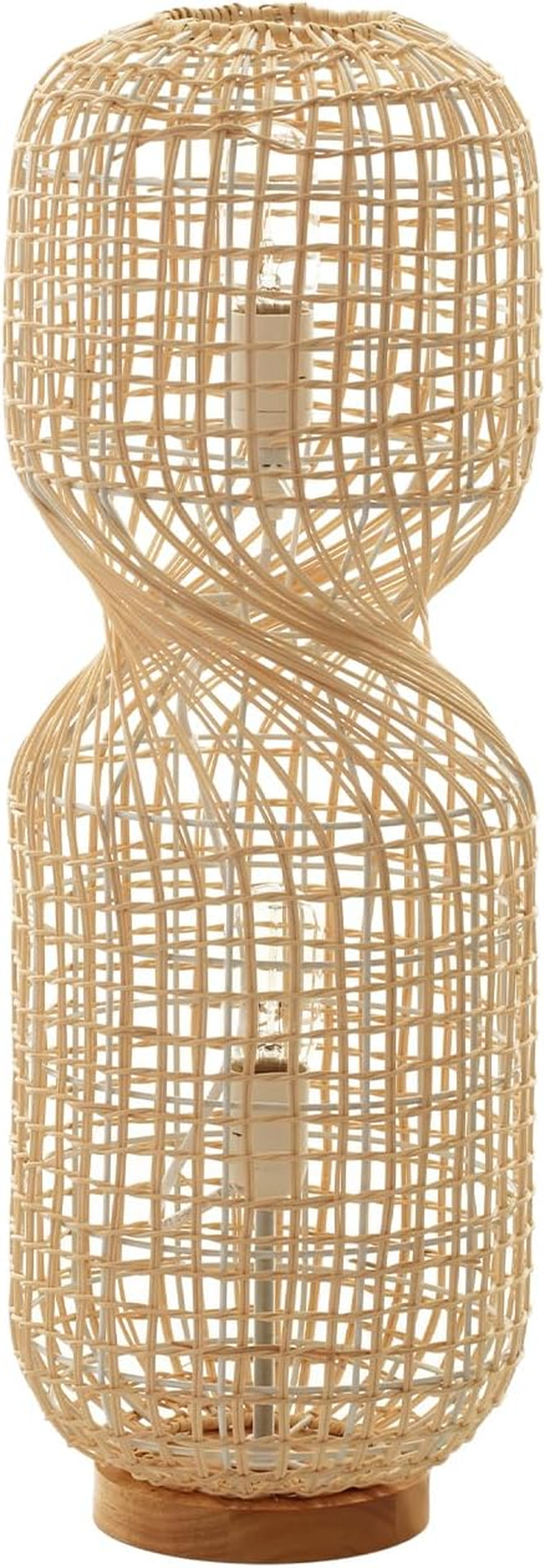 Lexi Lighting Twirla Rattan Floor Lamp, Cylindrical Twisted Squared Rattan Boho Style, Overall Height 104Cm, 2-Light Small Natural Color Standing Lamp with Sturdy Base for Great Living Room D&eacute;cor image number 5