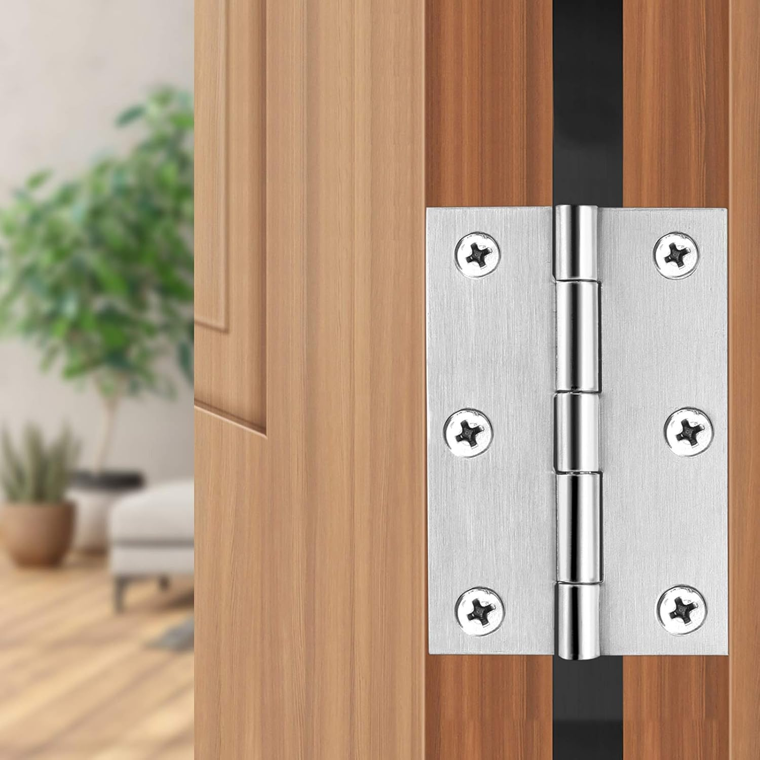 Bearing Ball Door Hinge, Quiet Bearing Hinge for Door, Room Door, Bathroom Door, Piano, Kitchen Cabinet, Case, Window and Other Hinge Scenes, Door Hinges, Hinges Outdoor (3-Inch 10 Pieces) image number 2