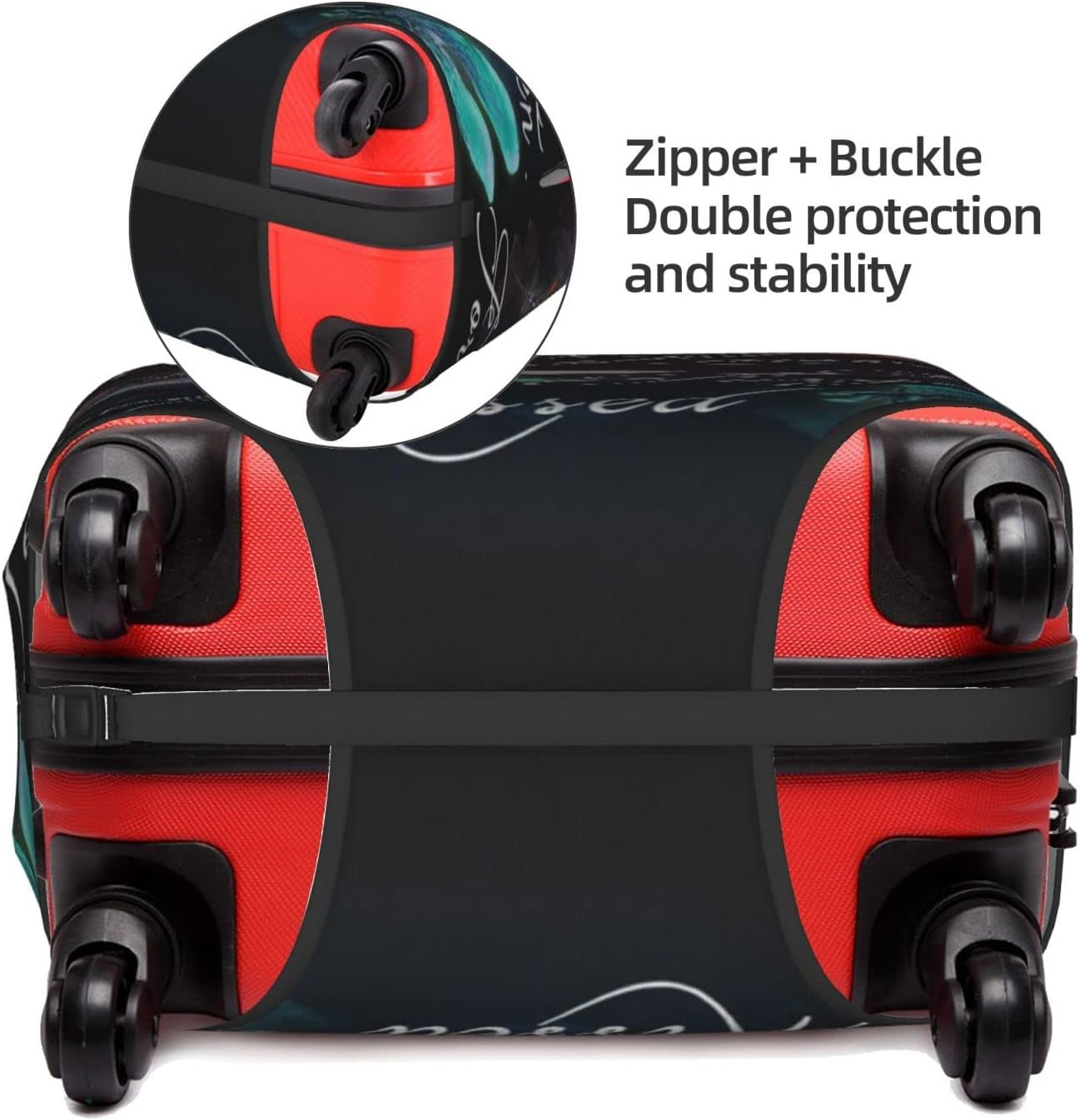 Obabo Serene Coastal Travel Luggage Cover,Washable Suitcase Cover Protector Anti-Scratch Suitcase Cover Fits 18-32 In, Colorful Dragonfly, X-Large image number 6