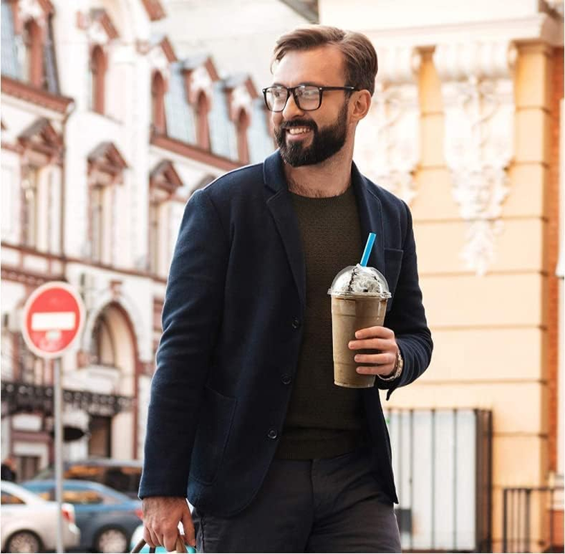 Strong Clear Plastic Smoothie Cups with Dome Lids &ndash; Reusable, Crystal Clear, Durable, and Leak-Proof | Perfect for Juices, Milkshakes, Iced Coffee, and Beverages| Pack of 50, Size &ndash; 12Oz (355Ml) image number 1