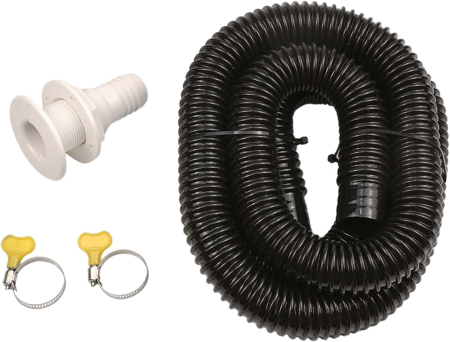 Bilge Pump Installation Kit with 1-1/8-Inch Dia Plumbing Kit - 6 FT Premium Quality Kink-Free Flexible PVC Hose, 2 Hose Clamps and Thru-Hull Fitting Included image number 6
