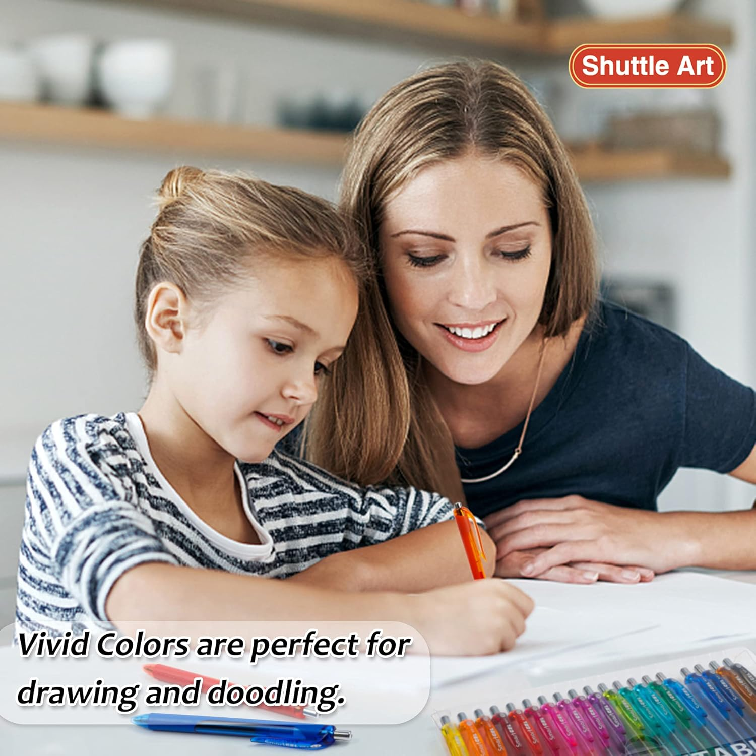 Coloured Gel Pens, Shuttle Art 20 Colours Retractable Gel Ink Pens with Grip, Medium Point (0.7Mm) Smooth Writing for Adults and Kids Writing Journaling Taking Notes Drawing at School Office Home