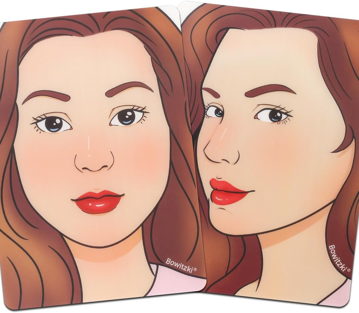 Bowitzki Face Painting Practice Board,2 Pieces Reusable Colorful Face Paint Practice Board,Painting Makeup Exercise Template A4 Size (Woman) image number 5