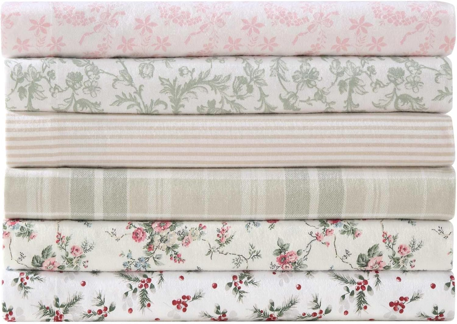 Laura Ashley - Queen Bed Sheets, Cotton Flannel Bedding Set with Matching Pillowcases, Brushed for Extra Softness, Deep Pocket, Oeko-Tex Certified (Mulholland Plaid Green) image number 2