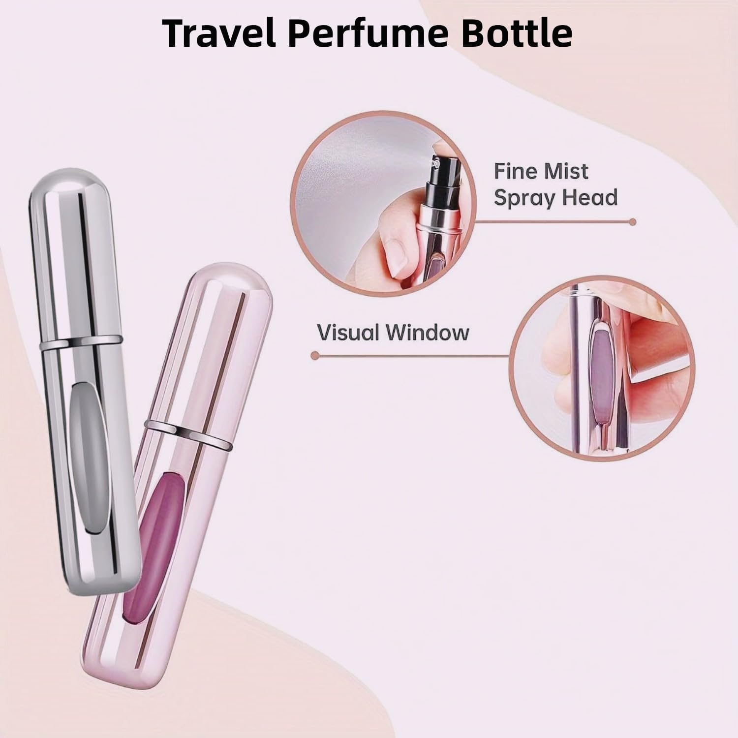 Portable Mini Refillable Perfume Atomizer Bottle, Travel Size Refillable Perfume Refill Bottle - Perfume Atomizer Refillables, Scent Pump Case, Small Perfume Spray 6 Pcs Pack of 5 Ml image number 2
