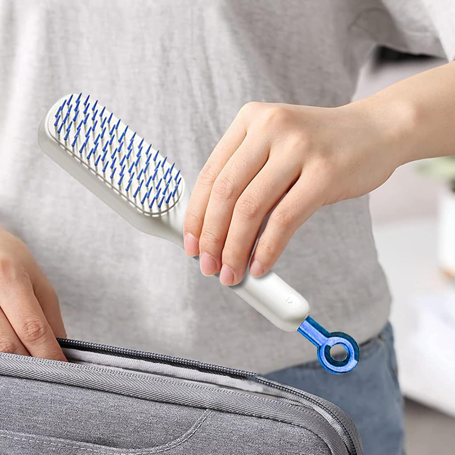 Massage Hair Comb - Detangling Massage Comb | Anti-Static Massage Comb Brush Detangler, Hair Brush Comb for Long, Curly, Thick Hair Meindin - Blue image number 7