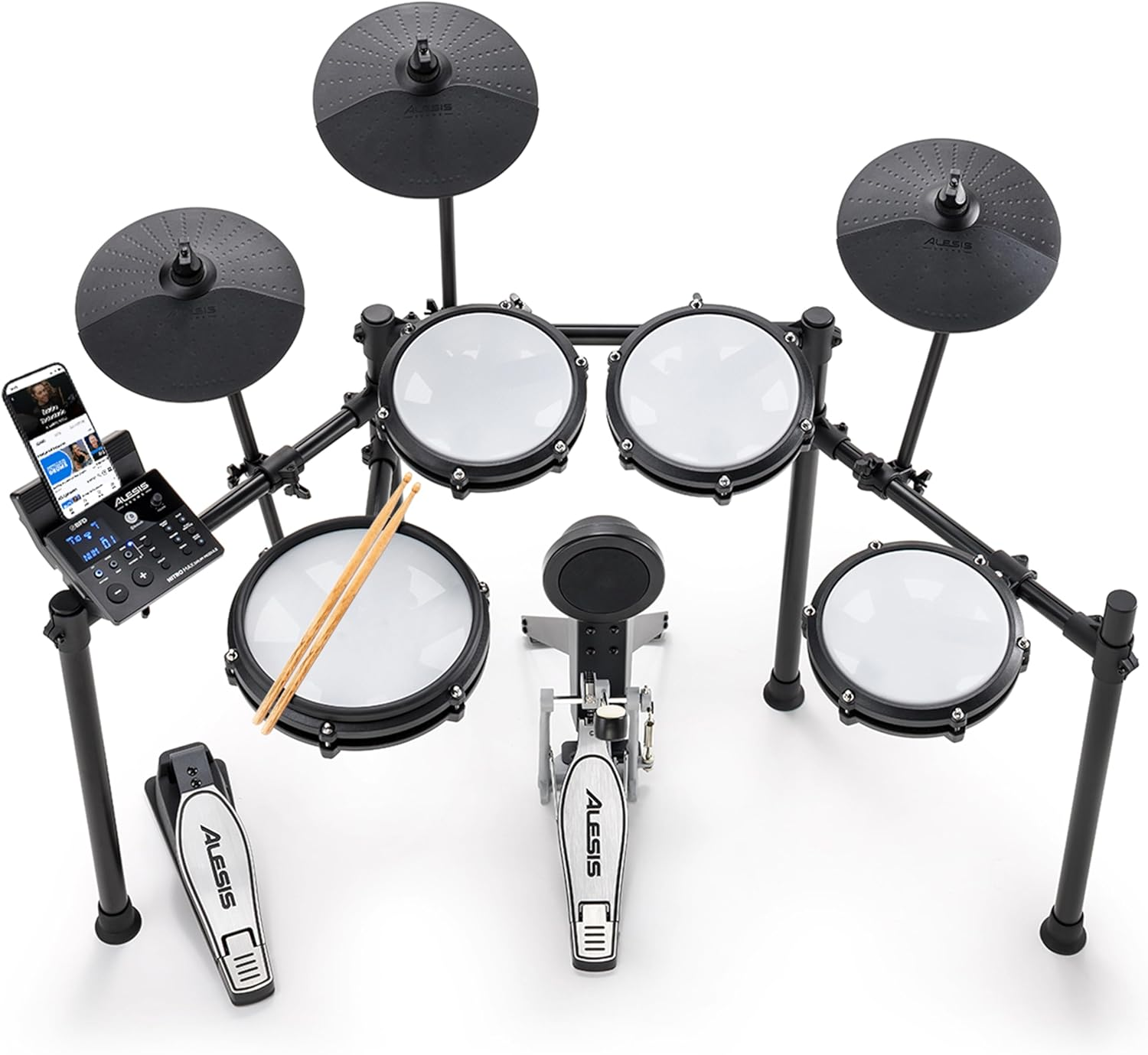 Alesis Drums Nitro Max Expansion Pack - Electric Drum Kit Expansion for Nitro Max with Mesh Tom Pad, 10" Cymbal with Choke and Connection Cables