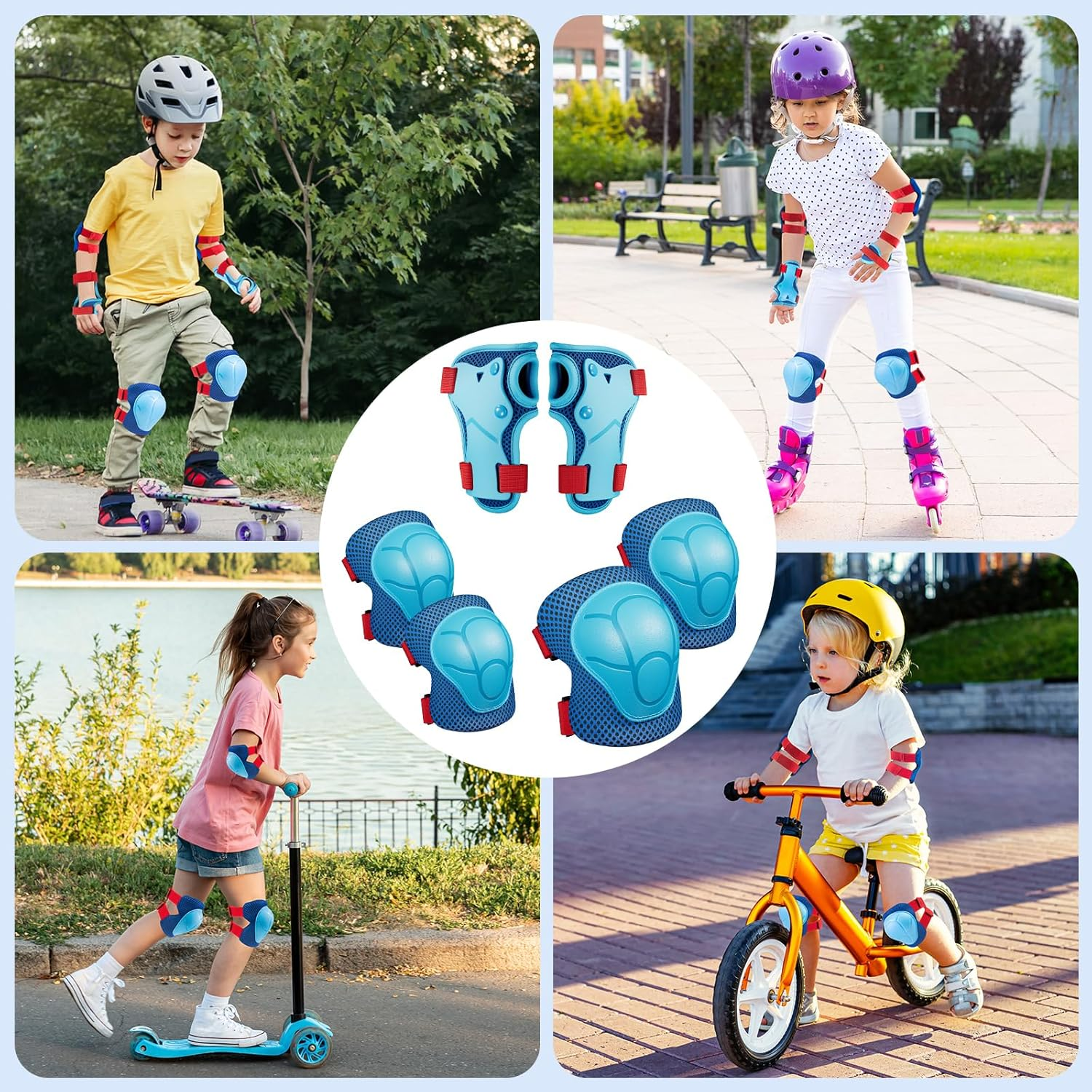 CKE Kids/Youth Knee Pad Elbow Pads Guards for Boys Girls 2-14 Year Old Kids Protective Gear Set for Skating Cycling Bike Rollerblading Scooter image number 3