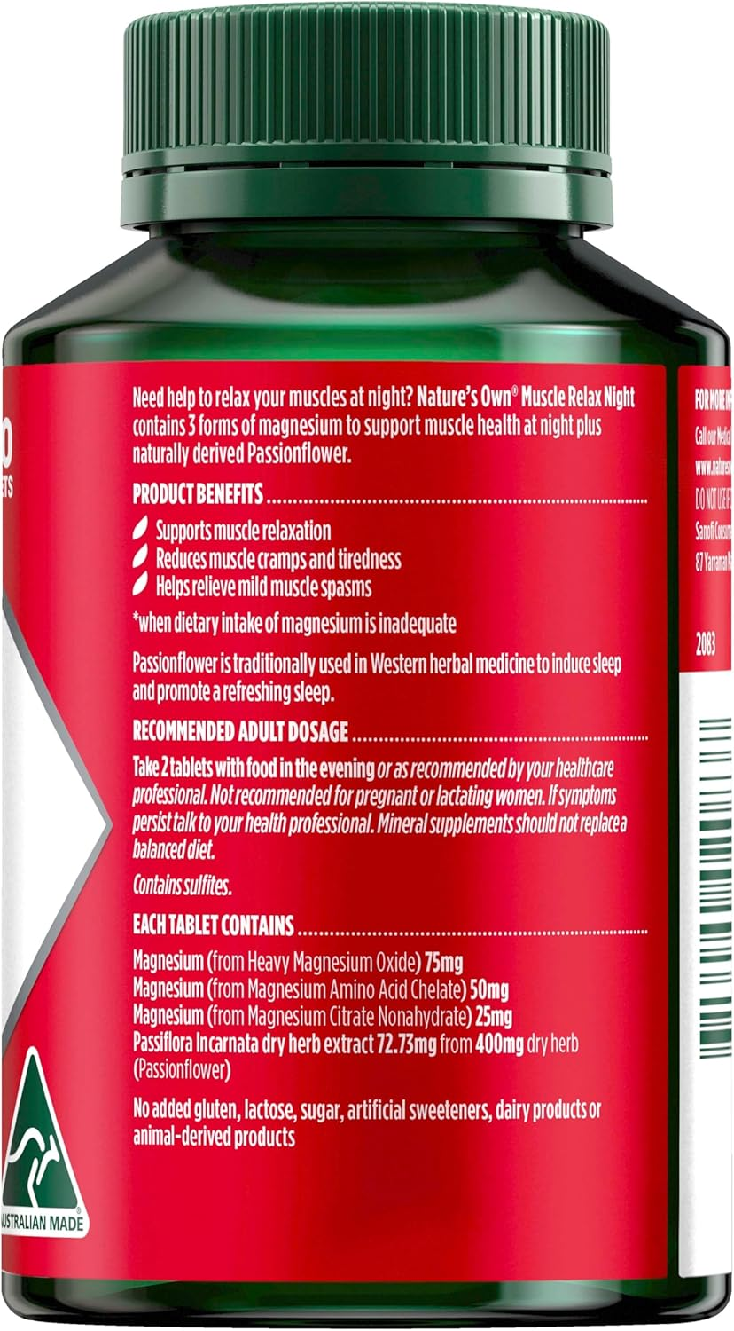 Nature'S Own Active Magnesium Recovery Muscle Night 120 Tablet image number 2