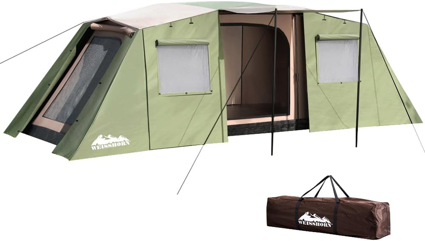 Weisshorn Beach Tent 10 Person Camping Tents, Portable Dome Shade Shelter with 3 Rooms, Easy Setup Lightweight Umbrella Sun Protection Outdoor Fishing Family Picnic Grey image number 5