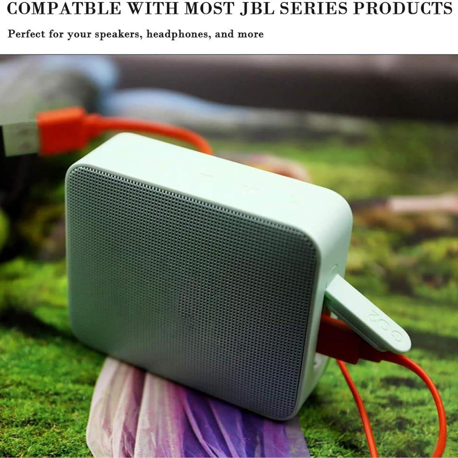 Aquelo USB Fast Power Charging Charger Cable Cord for JBL Wireless Bluetooth Speaker Earphone Headphone - 3.3FT & Orange (Charger) image number 1