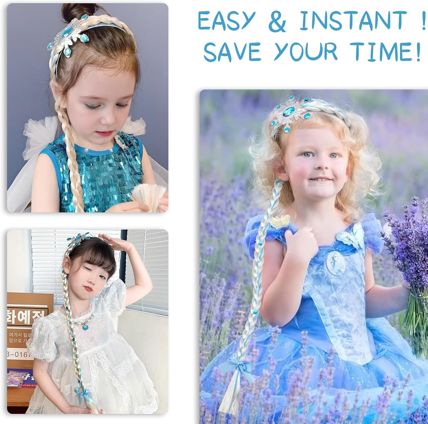 Children'S Hair Strands, Cosplay Braid, Hair Accessories, Wig Children, Girls Wigs Hairpiece, Headband Braid, Long Hair Wig Braids for Girls, Children'S Wigs for Girls image number 1