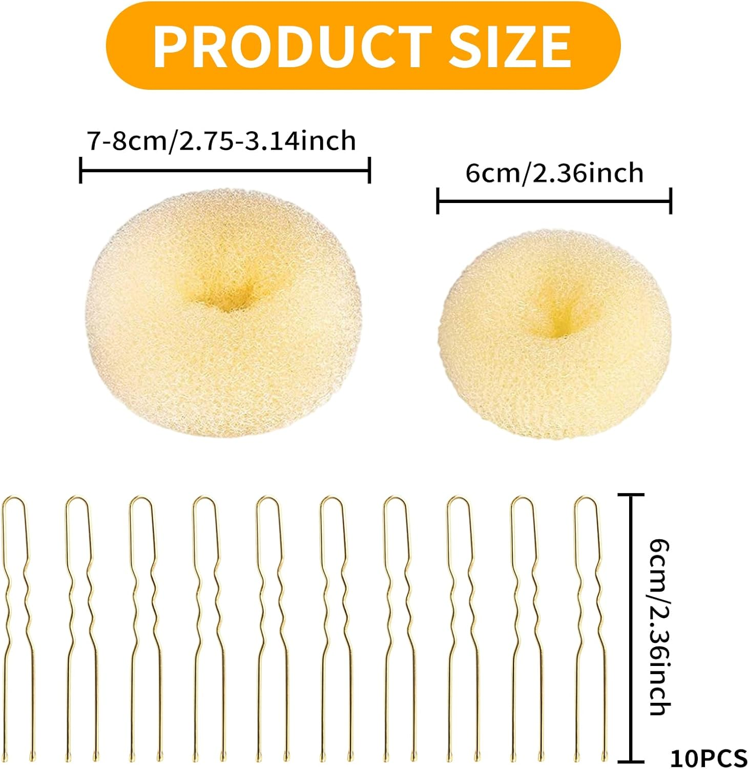 4 Pieces Donuts Bun Hair Accessory Women'S Hair Accessories Elastic Donut Chignon Bun Cushion Hair Clip Hair Band for Wedding (White) image number 2