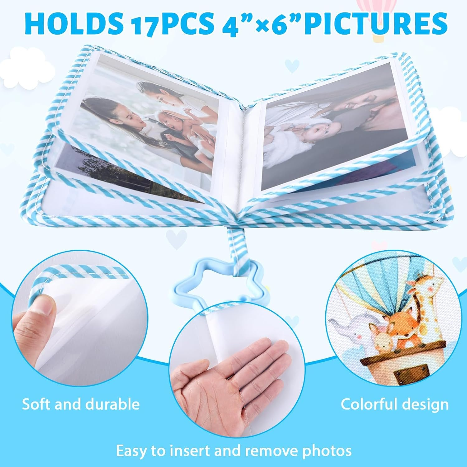 ZOIIWA Baby'S My First Family Album Soft Photo Cloth Book Adventure Land My First Book of Photos Baby Memory Album Gift Holds 4X6 Pictures for Babies Newborn Toddler & Kids Girls Baby Shower image number 5