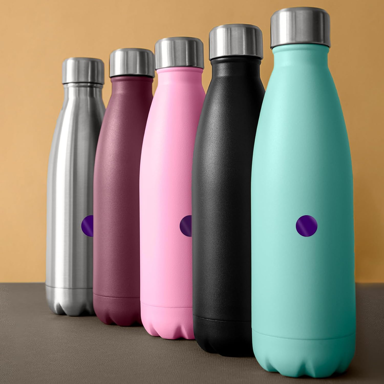 Purple Dot Stickers 1/2 Inch Vinyl Self-Adhesive Waterproof Colored Circle Labels Removable Color Coding Decals round Tag for Office Inventory 2600 PCS