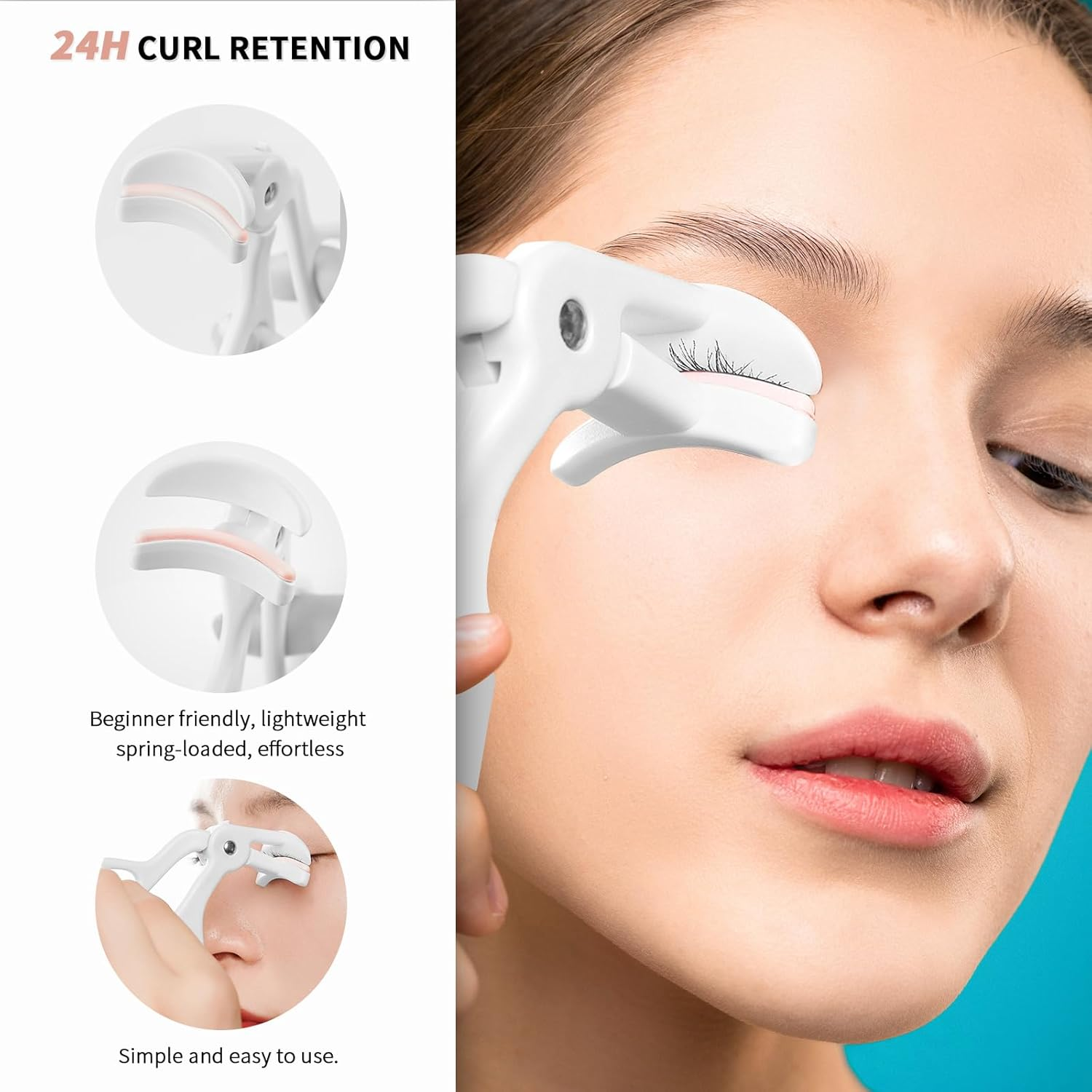 2 Style Eyelash Curler - Lash Curler with 2 Extra Silicone Replacement Pads, Achieve Perfect Curls in 5 Seconds - Quick Natural Curling for Long Lasting (Grey)