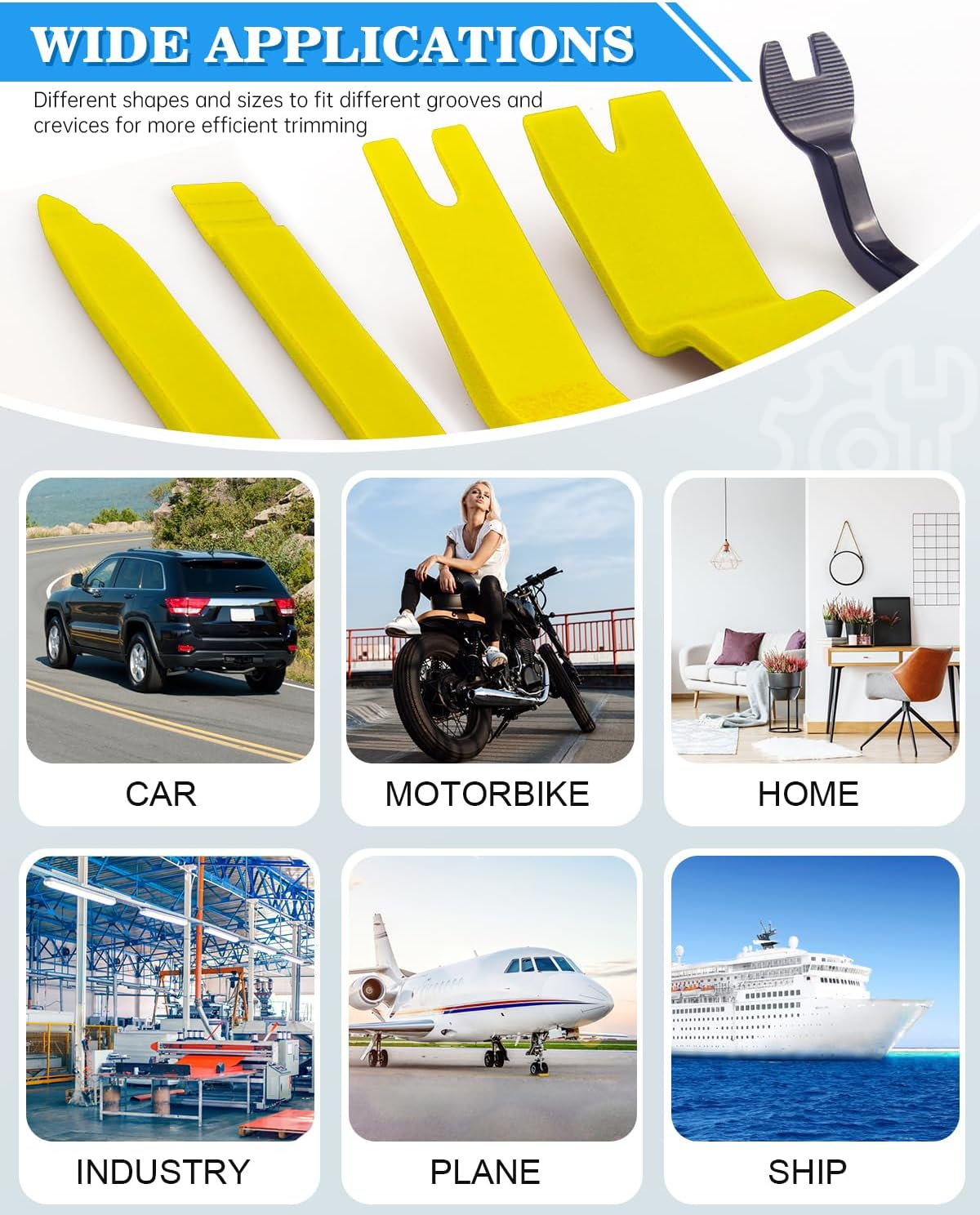 Poraxy 19Pcs Trim Removal Tool,Car Panel Door Audio Trim Removal Tool Kit, Auto Clip Pliers Fastener Remover Pry Tool Set with Storage Bag image number 2