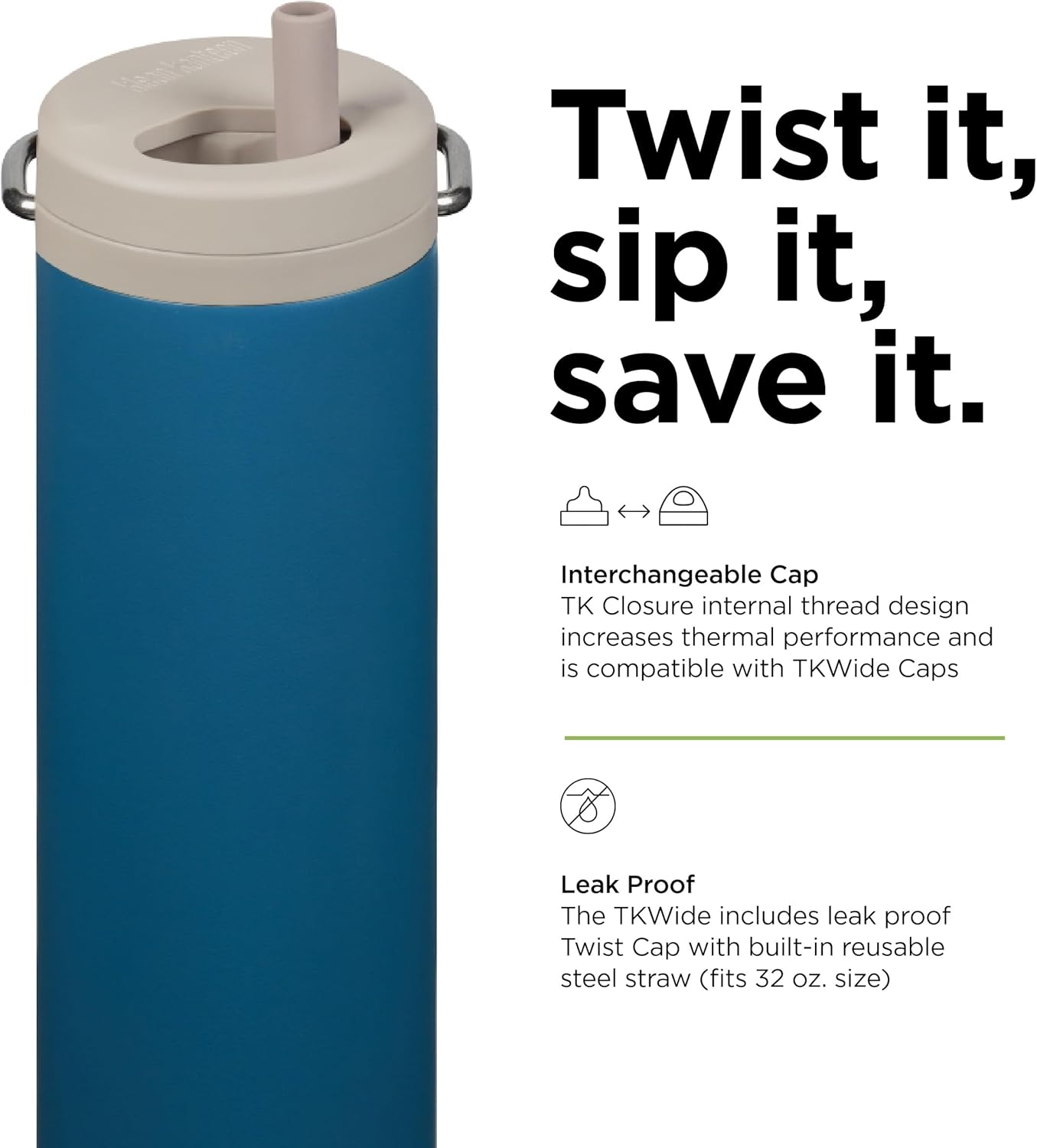 20Oz (592Ml) Tkwide Insulated Water Bottle with Twist Cap Corsair image number 4