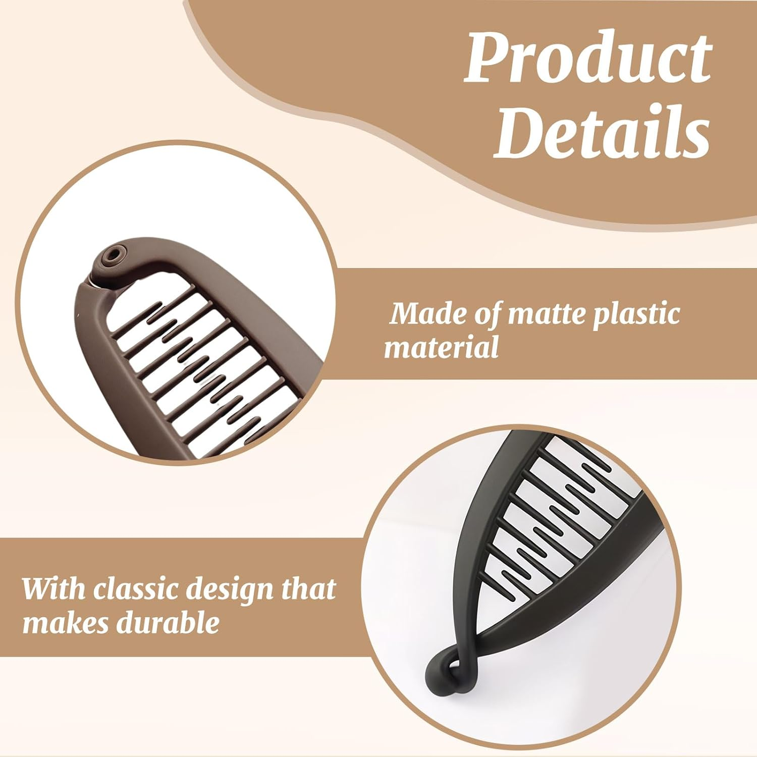 Xanthelle Banana Clip, 2 Pieces Banana Hairclip for Women, Hair Banana Clip for Thin and Thick Hair, Volumising Claw Clips, Banana Hairclip image number 1