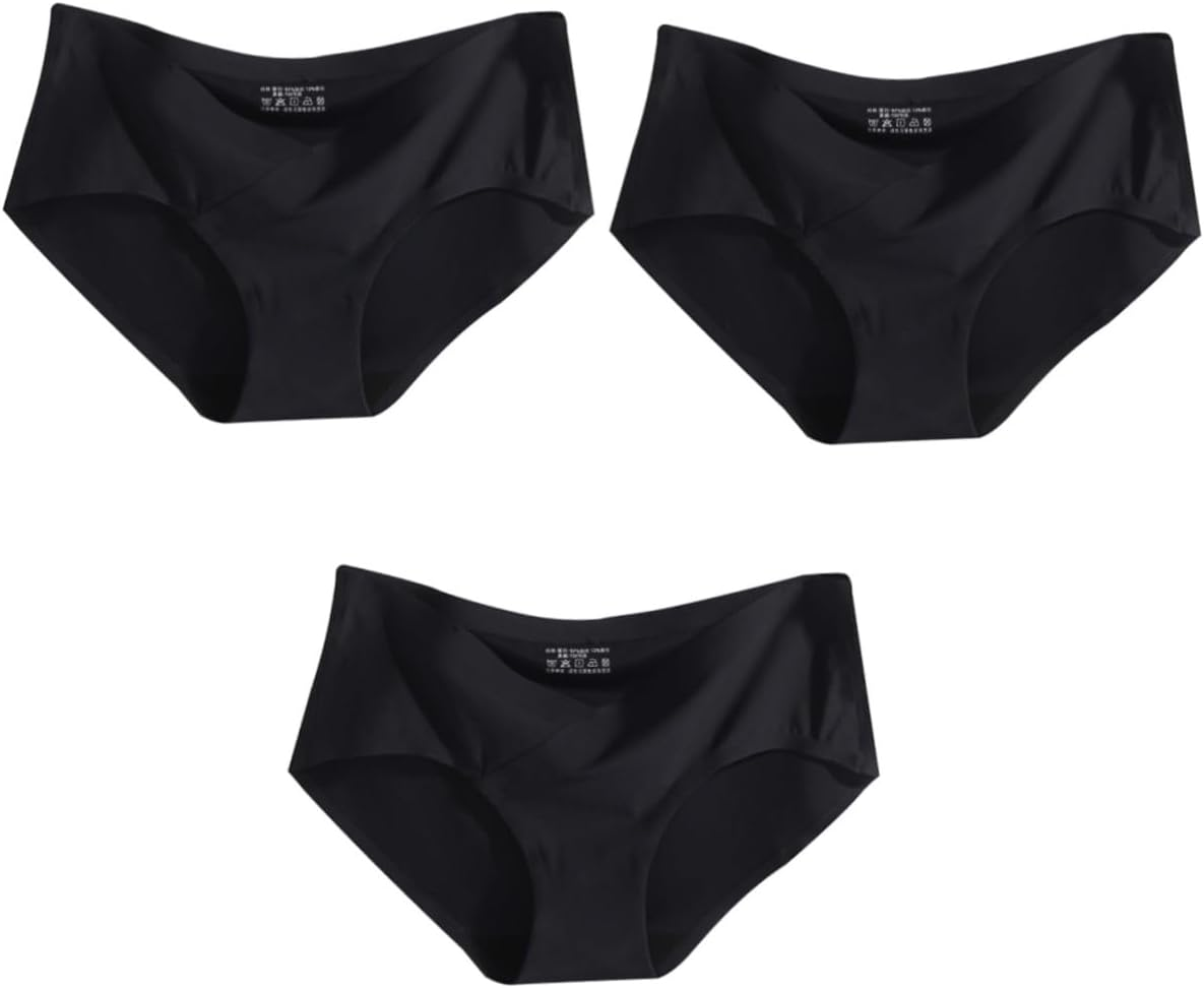 3Pcs Cotton Maternity Underwear Low Waist Seamless Nursing Panties for Pregnant Women image number 1