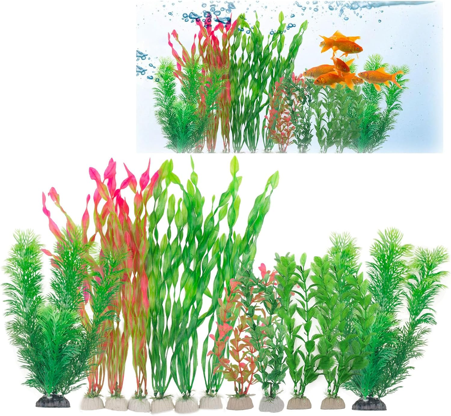 12Pcs Aquatic Plants Artificial Water Plants Aquarium Decorations Plastic Fish Tank Simulation Accessories Decor image number 4
