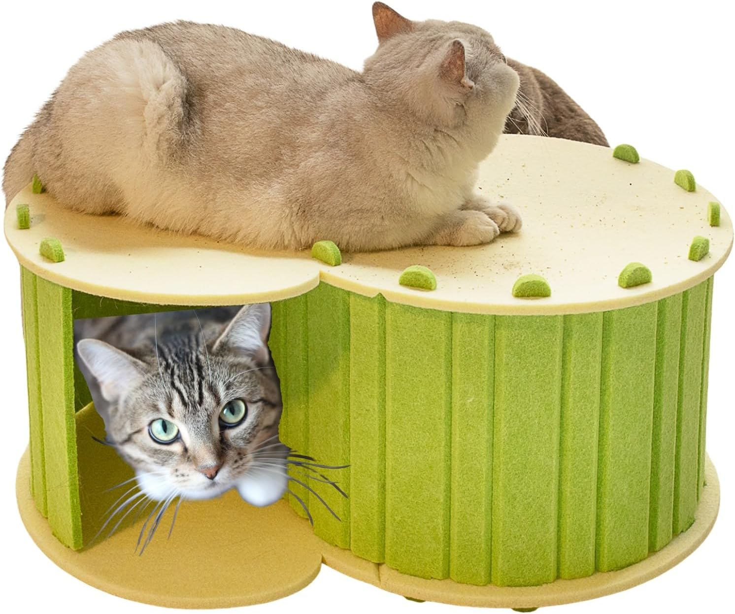 MSBC Cat Claw Sharpener, Felt House for Dogs, All Seasons, Flocked Labyrinth, CC Tunnel, Assembleable, Cute, Lightweight, Durable, Convenient Storage, Size 23.2 X 15.7 X 9.8 Inches (59 X 40 X 25 Cm image number 1