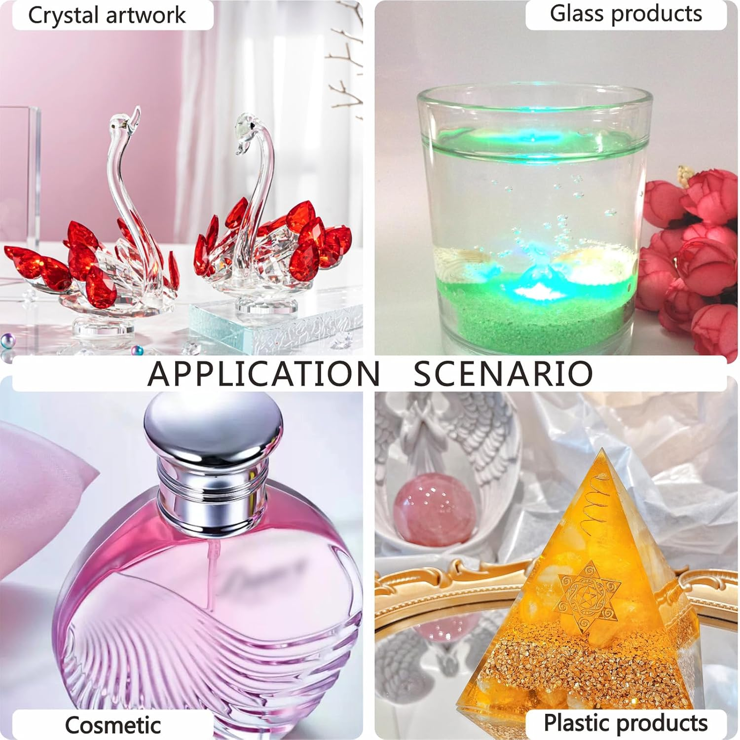 16 LED Light Display Stand Base for 3D Crystal Glass Art,Room Decoration and Holiday Casual Atmosphere Ornament Lamp- 6 Inch Rectangular Illuminated Holder Colorful Lights (Black) image number 3