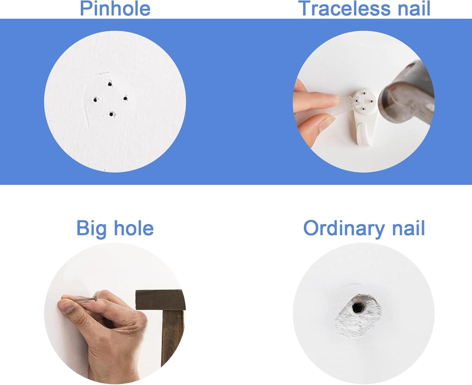 68PCS Picture Hooks, Picture Hanging Kit - Invisible Wall Hanging for Picture Frame, Wall Hook, Suitable for Concrete, Hardwall and Drywall image number 3