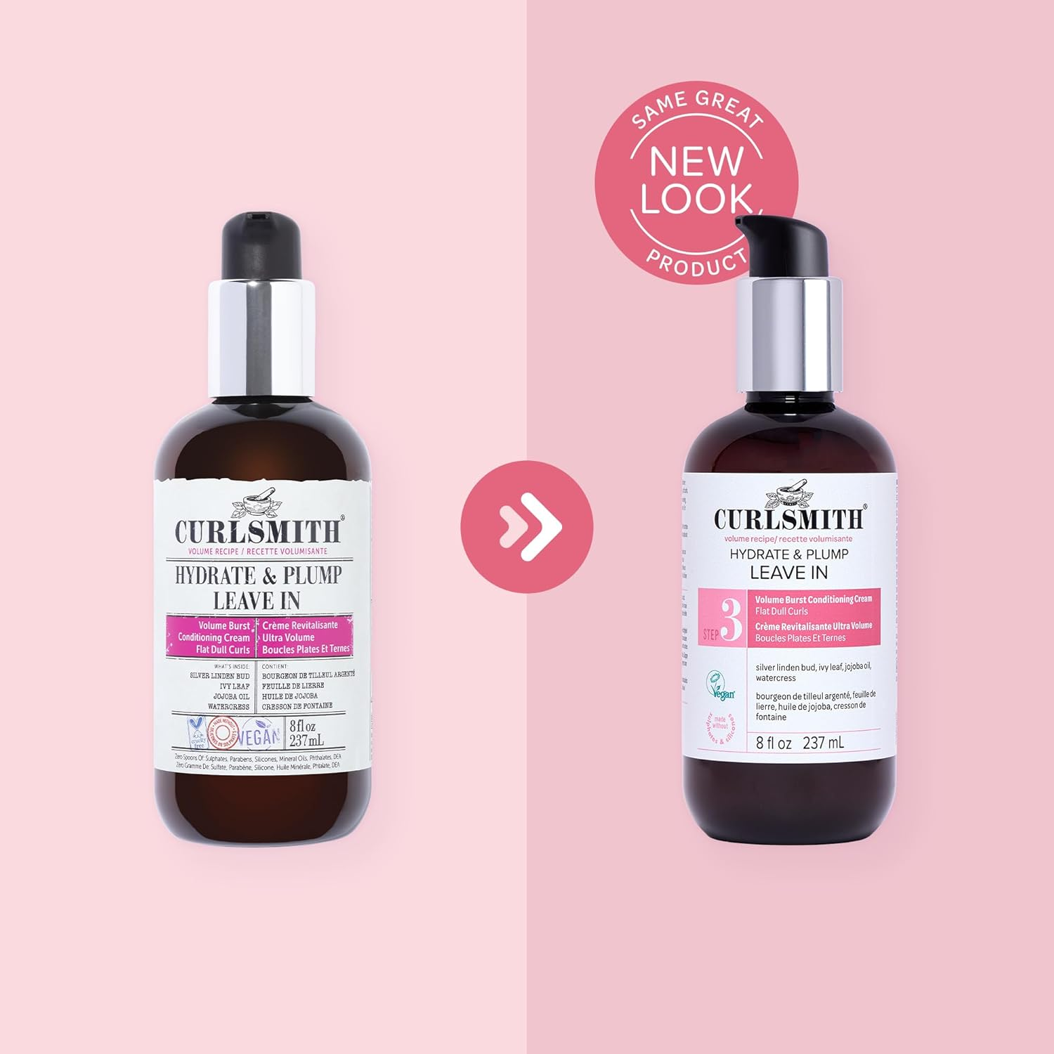 CURLSMITH - Hydrate & Plump Leave in Hair Conditioner, Volumizing and Nourishing for Wavy, Curly or Coily Hair, Vegan (237Ml/8Fl Oz) image number 1