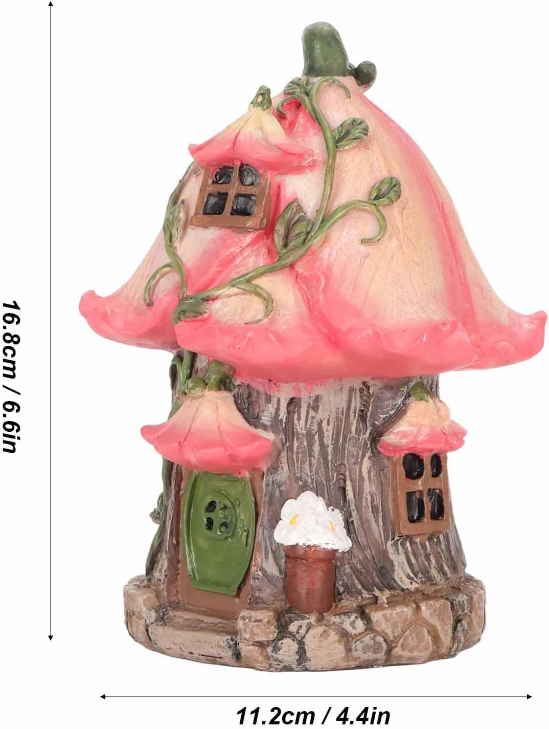 Gernie Fairy Garden House, Resin Gnome Fairy House, Waterproof, UV Resistant, Garden Decor, Pink, Gnome Home, Garden Cottage, Patio Yard Decor