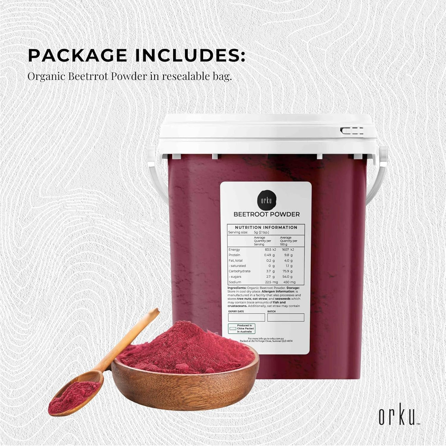 800G Organic Beetroot Powder Bucket Superfood Beet Root Supplement Beta Vulgaris image number 5