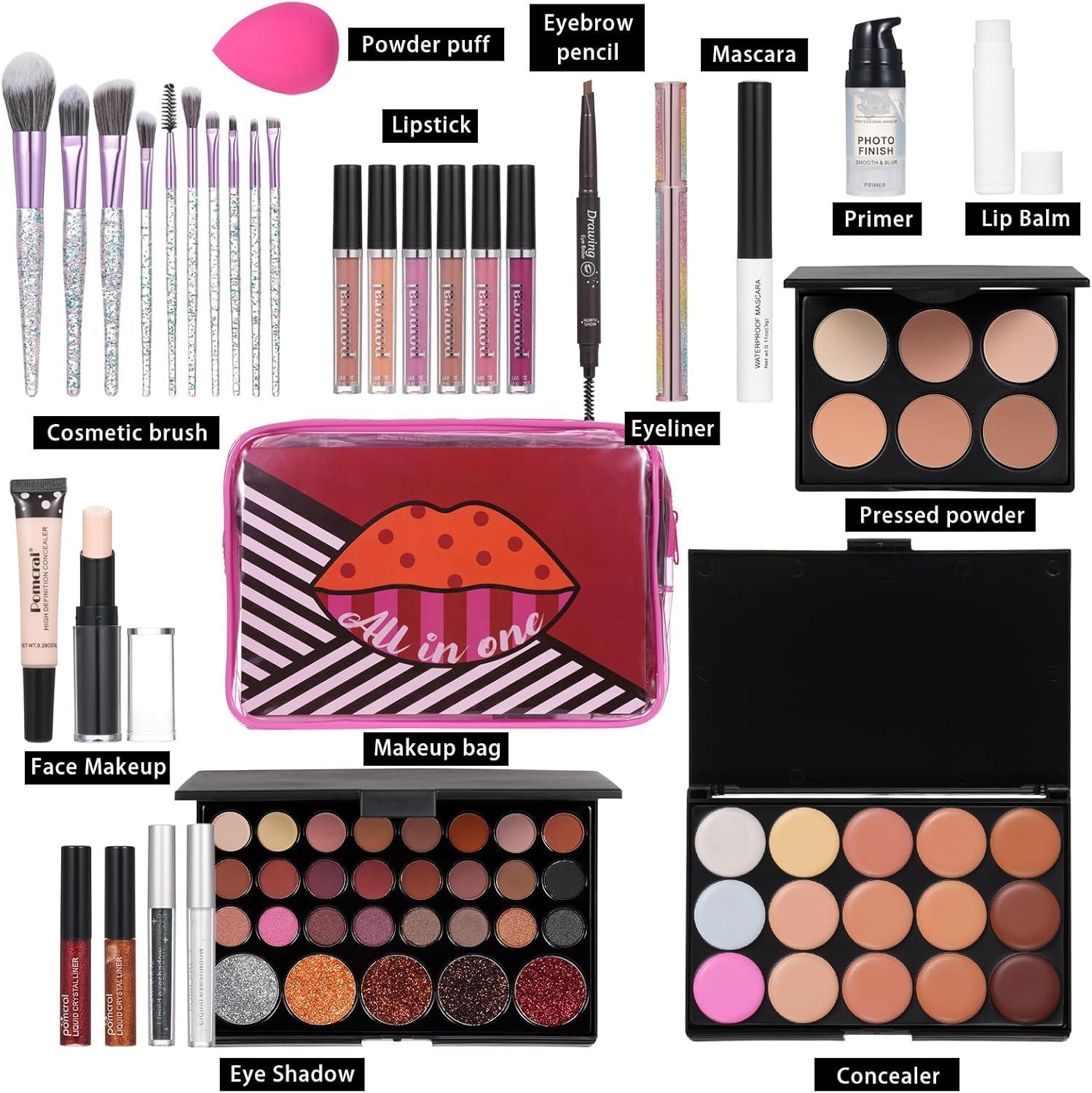 Professional Makeup Kit,Makeup Kit for Women Full Kit,Make up Kit for Meens Makeup Brushes Mascara Eyebrow Pencil Concealer Face Powder Primer Make up Set for Girls Beginners image number 3