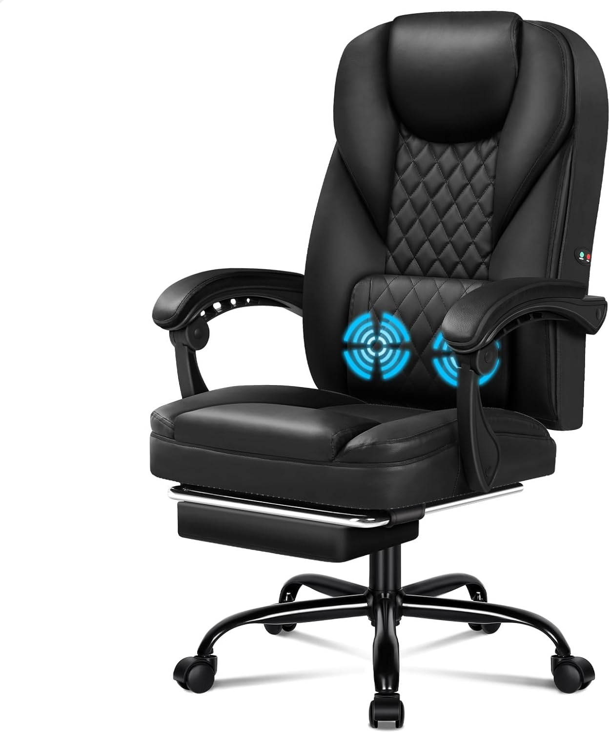 ALFORDSON Avery Fabric Grey Office Chair with 150&deg; Recline & 2-Point Massage, Ergonomic Computer Desk Chair with SGS Approved Gas-Lift, Executive Home Desk Chair Video Game Chair