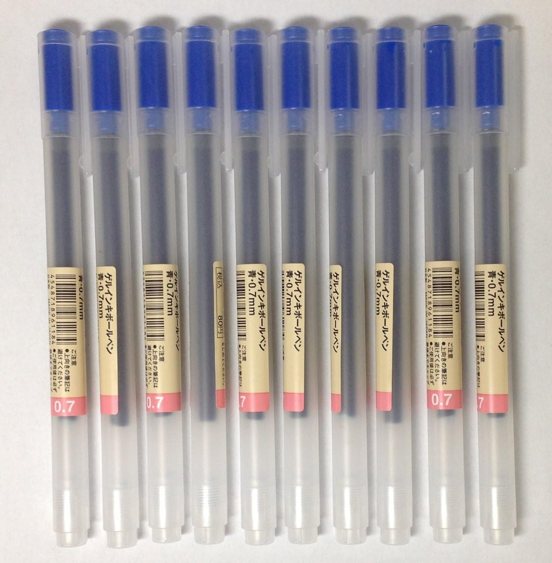 MUJI Gel Ink Ballpoint Pens 0.7Mm Blue Color 10Pcs image number 1
