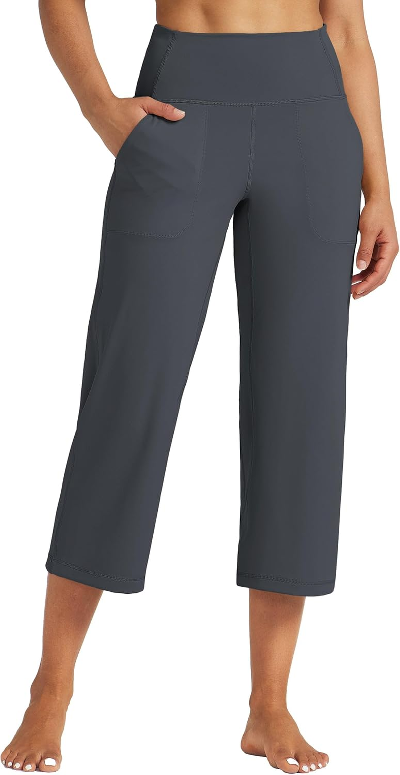 WILLIT Women'S Yoga Capris Pants High Waist Leggings Athletic Exercise Workout Crop Capris Quick Dry Straight Leg 23"