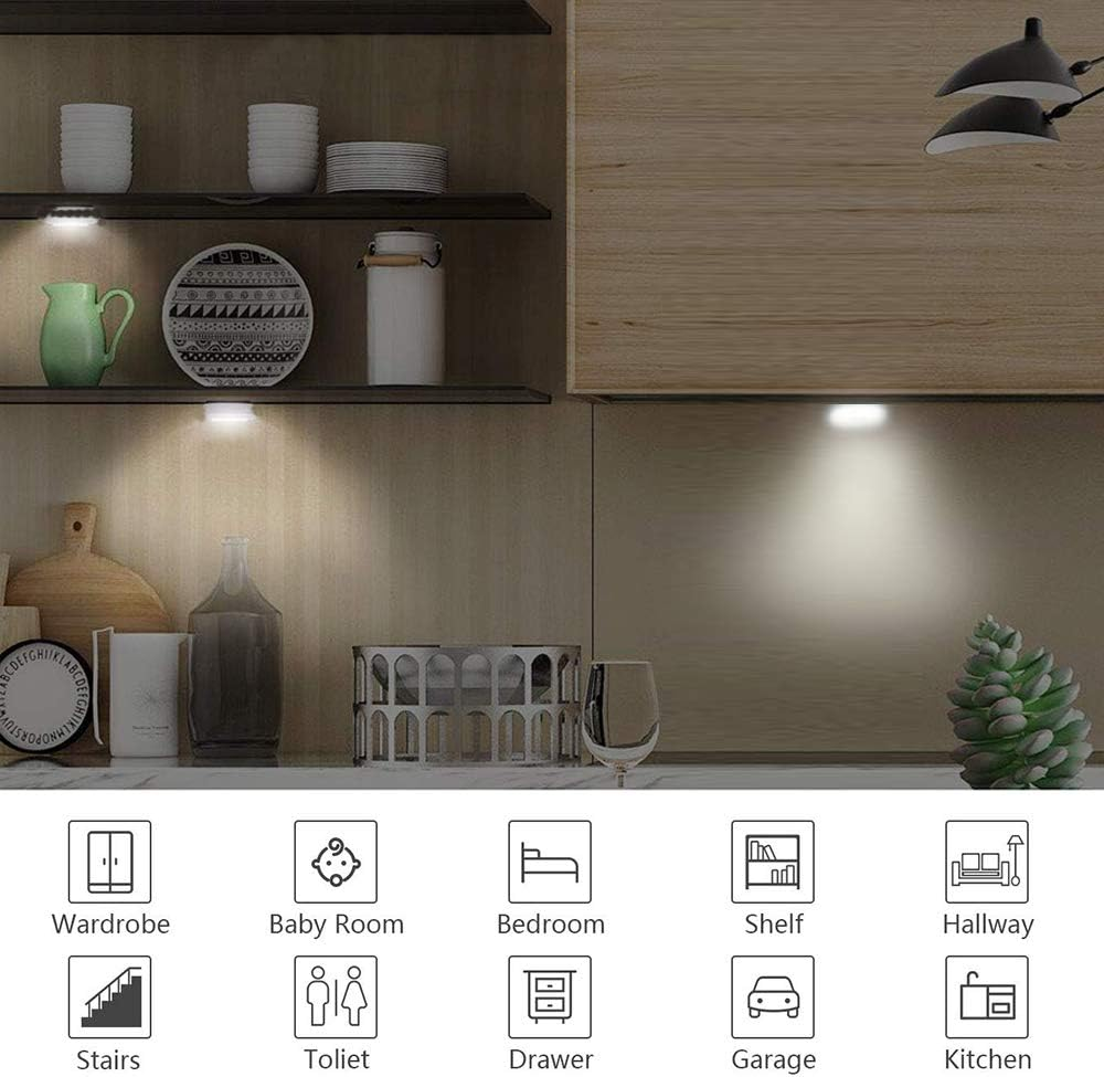 Viesyled USB Rechargeable Car Interior Led Trunk Cargo Area Light,12V Bright Multi-Function Wall Light Stick on Anywhere Push Lamps for Vehicle RV Camping Bedroom Cabinet (3 Colors) image number 6