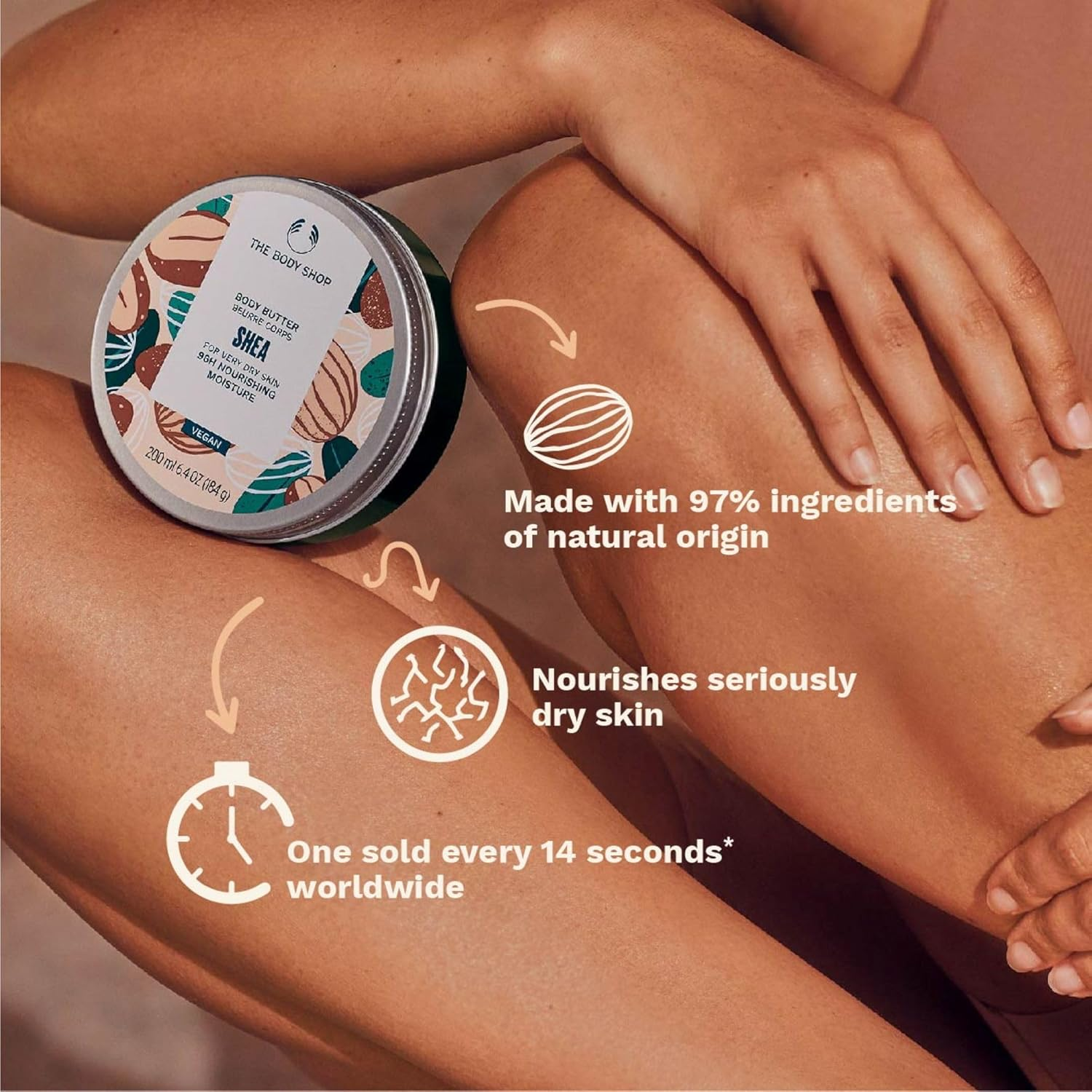 The Body Shop Shea Body Butter &ndash; Hydrating & Moisturizing Skincare for Very Dry Skin &ndash; Vegan &ndash; 6.4 Oz image number 2