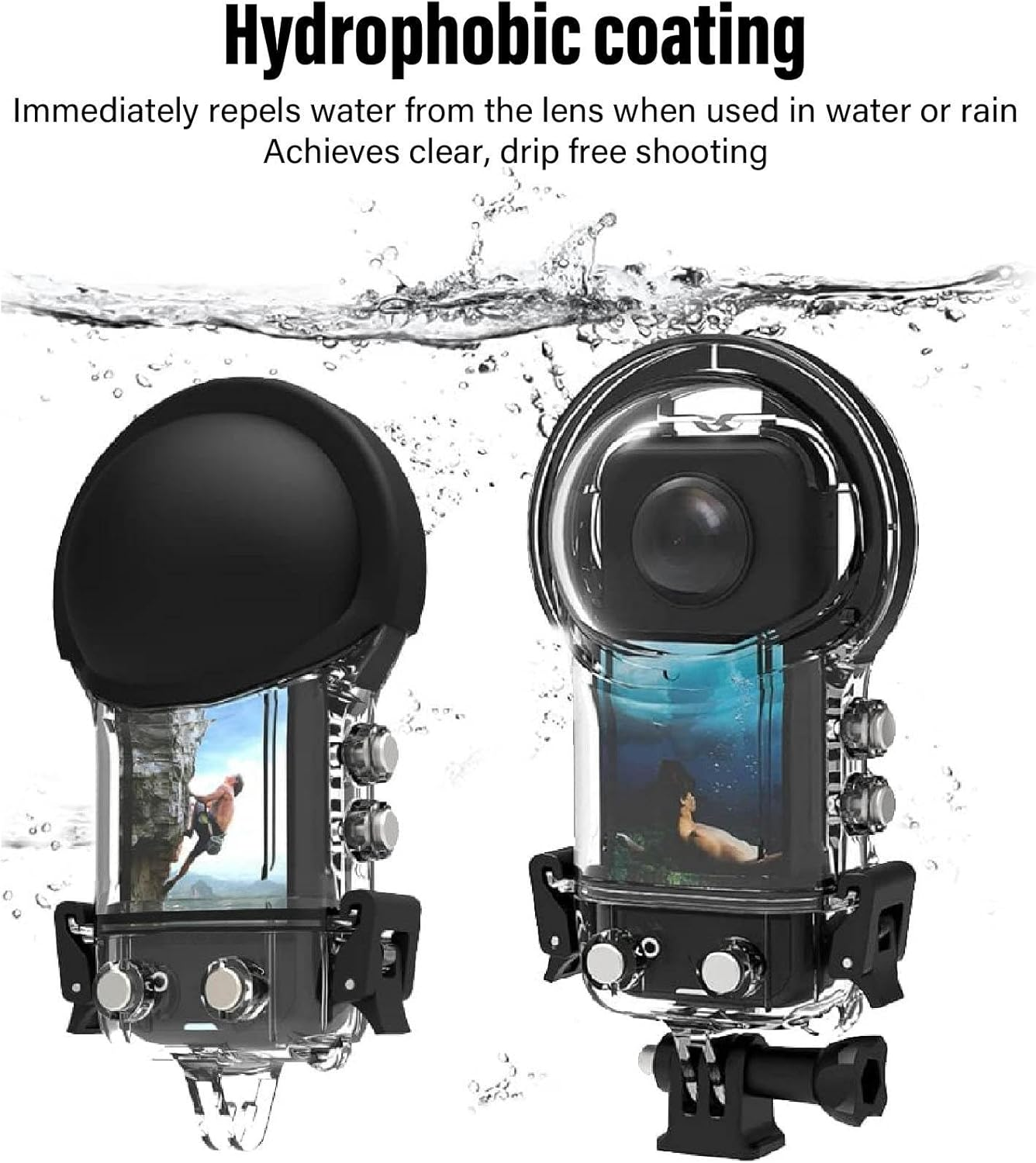Waterproof Case for Insta360 ONE X3, IPX8 Waterproof Underwater Dive Protective Shell with Bracket Supports 50M/164Ft Deep, Ideal for Diving, Surfing image number 1