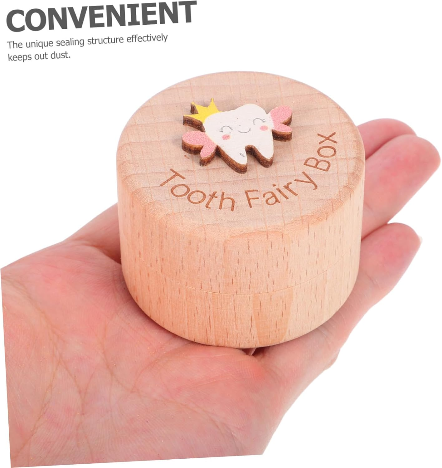 Wooden Boy Girl'S Teeth Box Keepsake Organizer Cute Tooth Storage Box for Boys and Girls and Commemorative Moments at Home image number 2