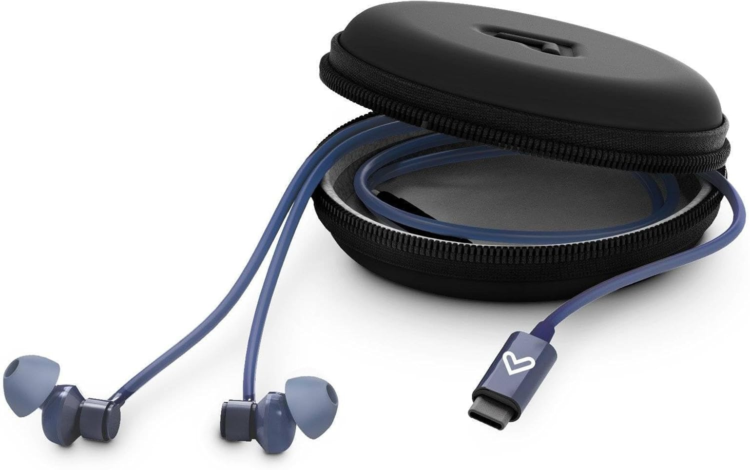 Energy Sistem Metallized Type C In-Ear Headphones with Type-C Connector, Microphone, Volume Control, Aluminium, Recycled Plastic - Blue