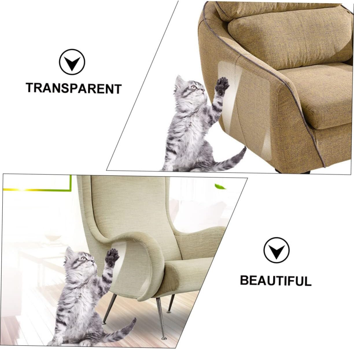 VERDANVERSE Cat Furniture Protector anti Scratch Tape 6 Sheets Nails 47X14Cm Sofa Couch Guards for Cats Furniture Scratch Deterrent and Training image number 1