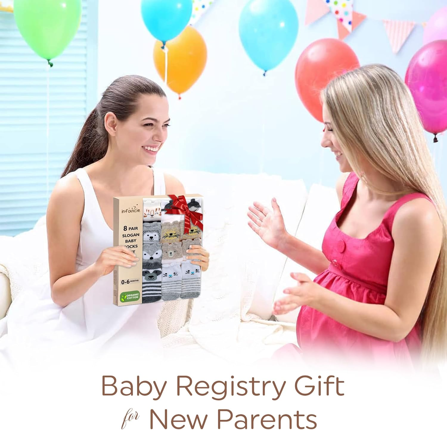 Adorable Newborn Baby Slogan Socks &ndash; 8-Pair Set for 0-6 Months | Soft and Stylish Infant Socks for Baby Girls and Boys, Multicolour, 0-6 Months