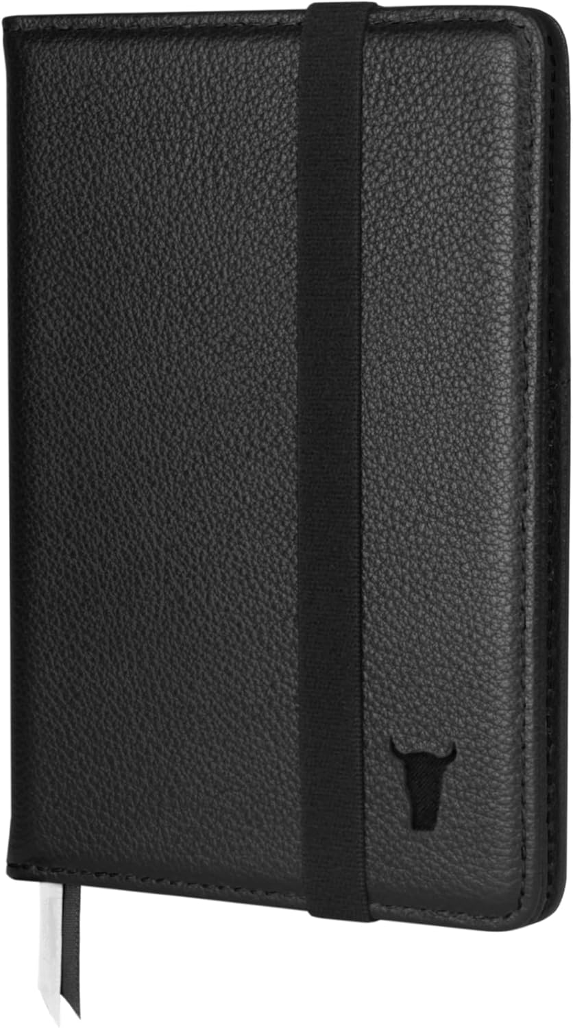 TORRO Passport Holder &ndash; Genuine Leather Passport Cover with Elasticated Closure Strap