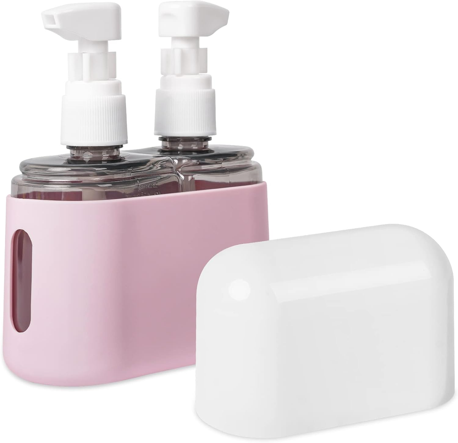 Yamadura Travel Bottles for Toiletries, TSA Approved Travel Containers, Refillable, Portable, Spray Bottles and Pump Bottles with Labels for Creams, Perfumes and Shampoos (Pink)