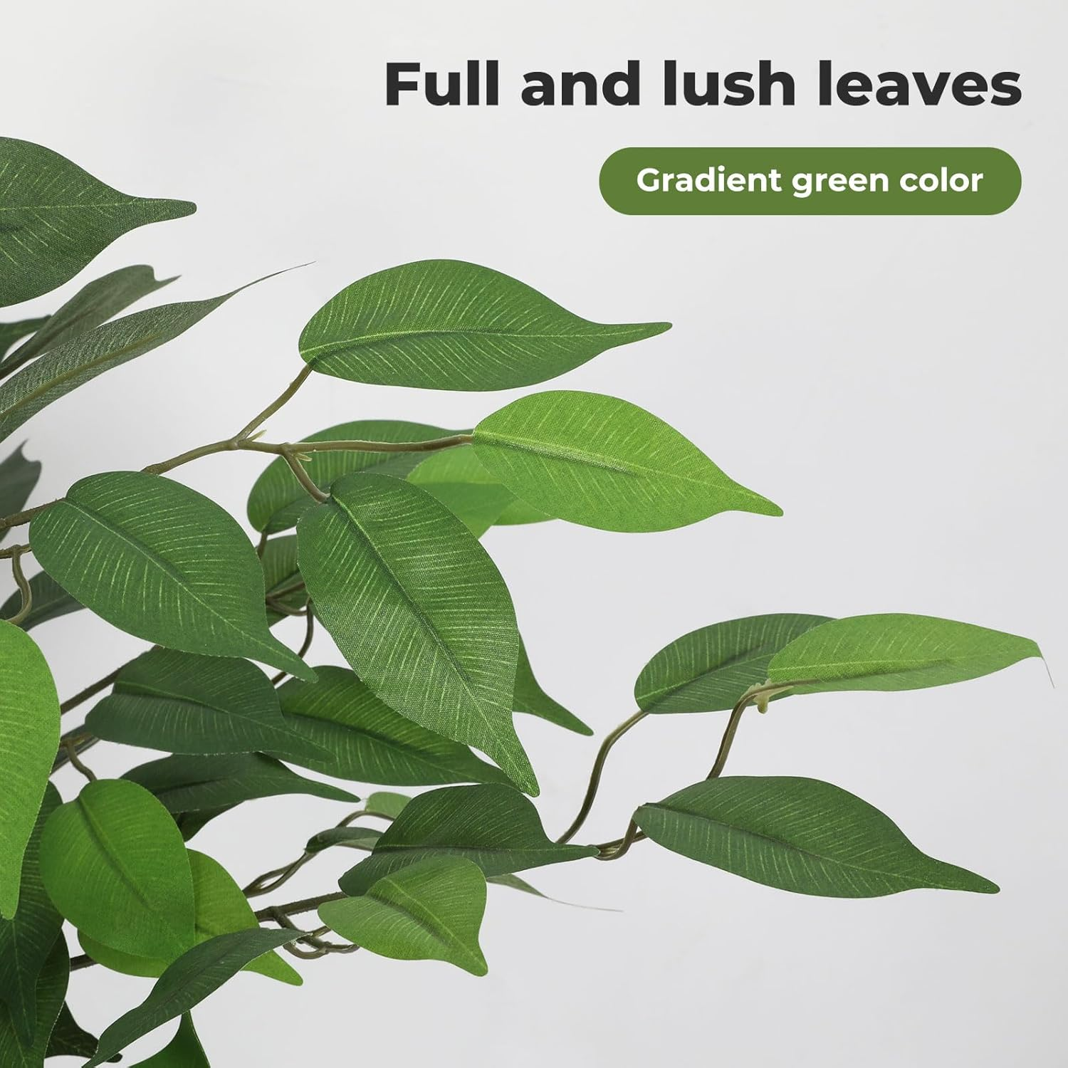 Lambu 90CM Artificial Ficus Trees with Realistic Leaves, Artificial Tree Fake Tree Faux Trees Fake Plants Faux Ficus Tree with Sturdy Plastic Nursery Pot, Fake Ficus Tree for Office Home Farmhouse image number 1