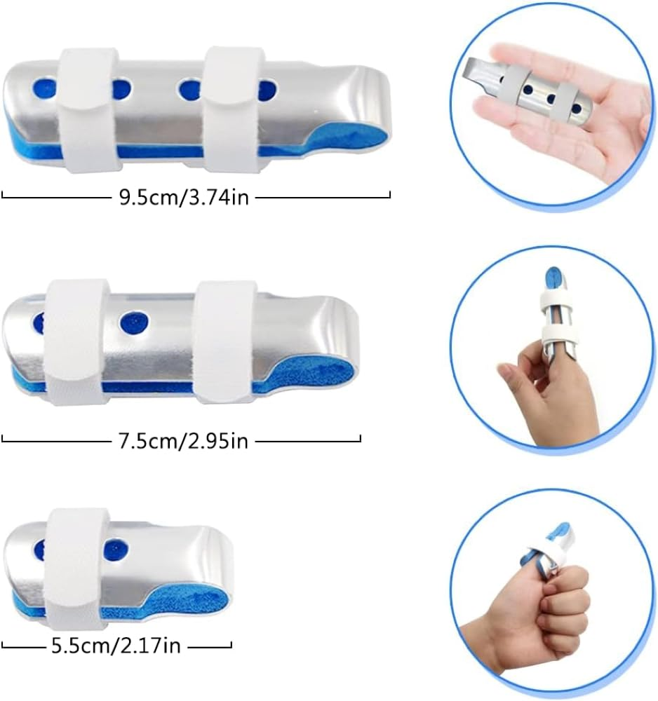 JOWILIN Finger Splint Set, 3 Size Aluminum Finger Stabilizer with Metal Support for Relief Suffering Pain Sprains Strains Arthritis Finger Knuckle Immobilization for Adults, Children, Kids image number 5