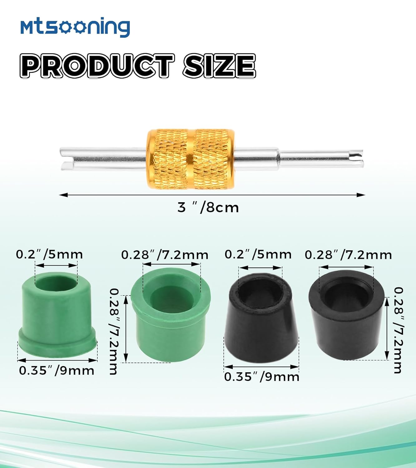 Mtsooning 100 PCS HVAC 1/4" Quick Coupler Charging Gaskets, O-Ring Rubber Seals Gaskets with Valve Core Remover Tool for Air Conditioning Refrigeration Charging Hose image number 2