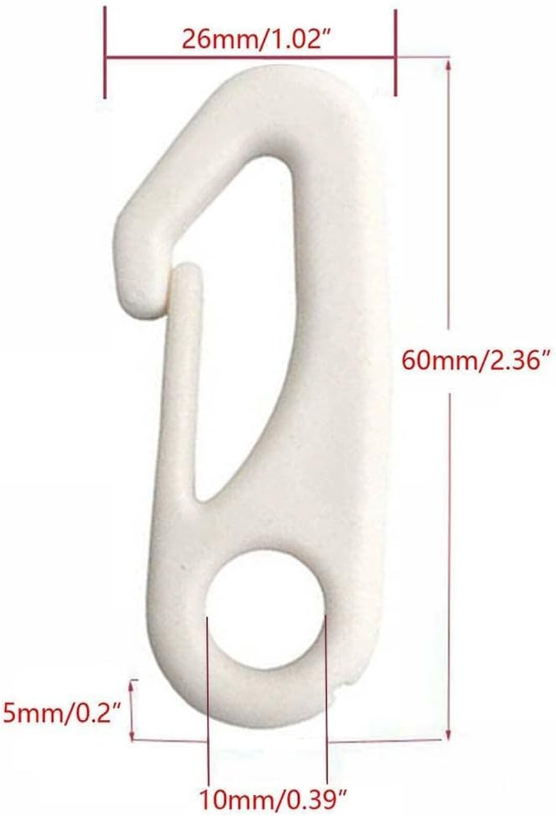 4Pcs 60Mm White Flag Pole Clips, Nylon Snap Hooks Flagpole Attachment for Fixing image number 5