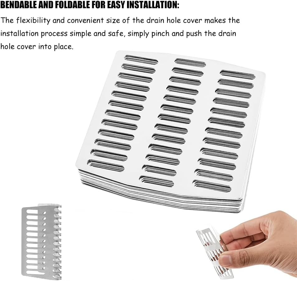 25 Pieces of Stainless Steel Brick Seepage Hole Covers, Protective Seepage Hole Inserts, Brick Drainage Hole Covers, and Brick Hole Fillers for Brick Walls image number 3