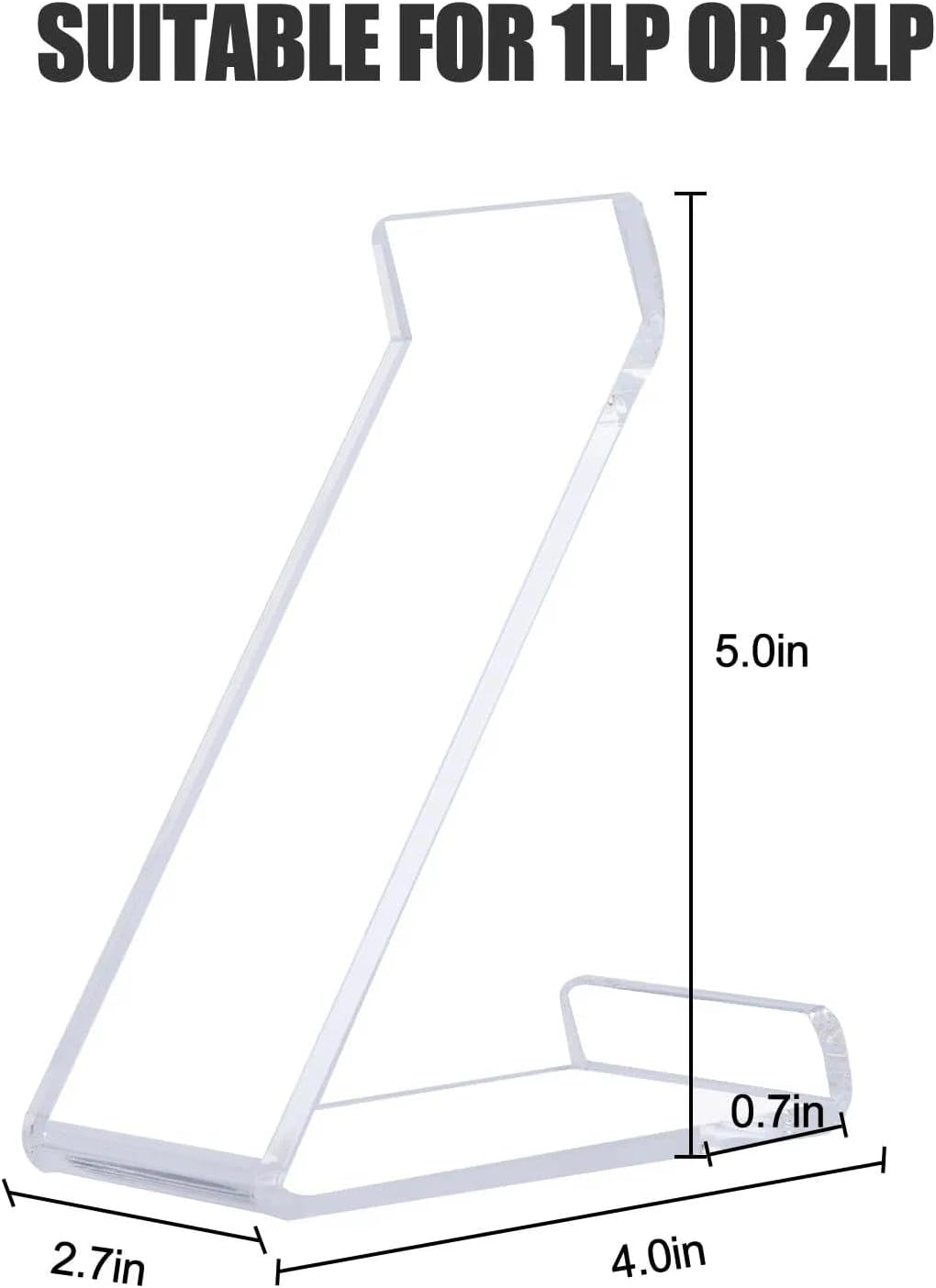 Clear Acrylic Vinyl Record Display Stand Holder, Tabletop Album Rack with No Assembly Required for Turntable and Home Decor - Unron image number 3
